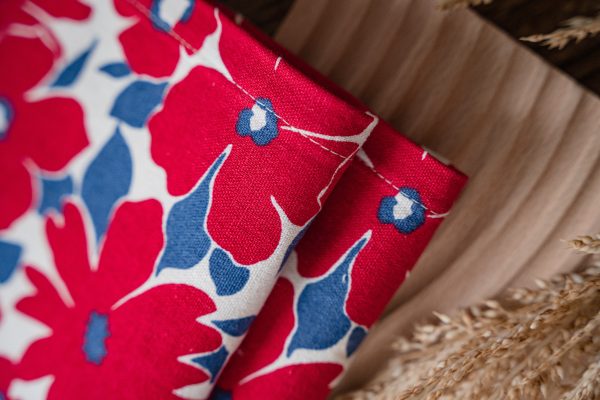 ყვავილებიანი მატი (წითელი) 32*45